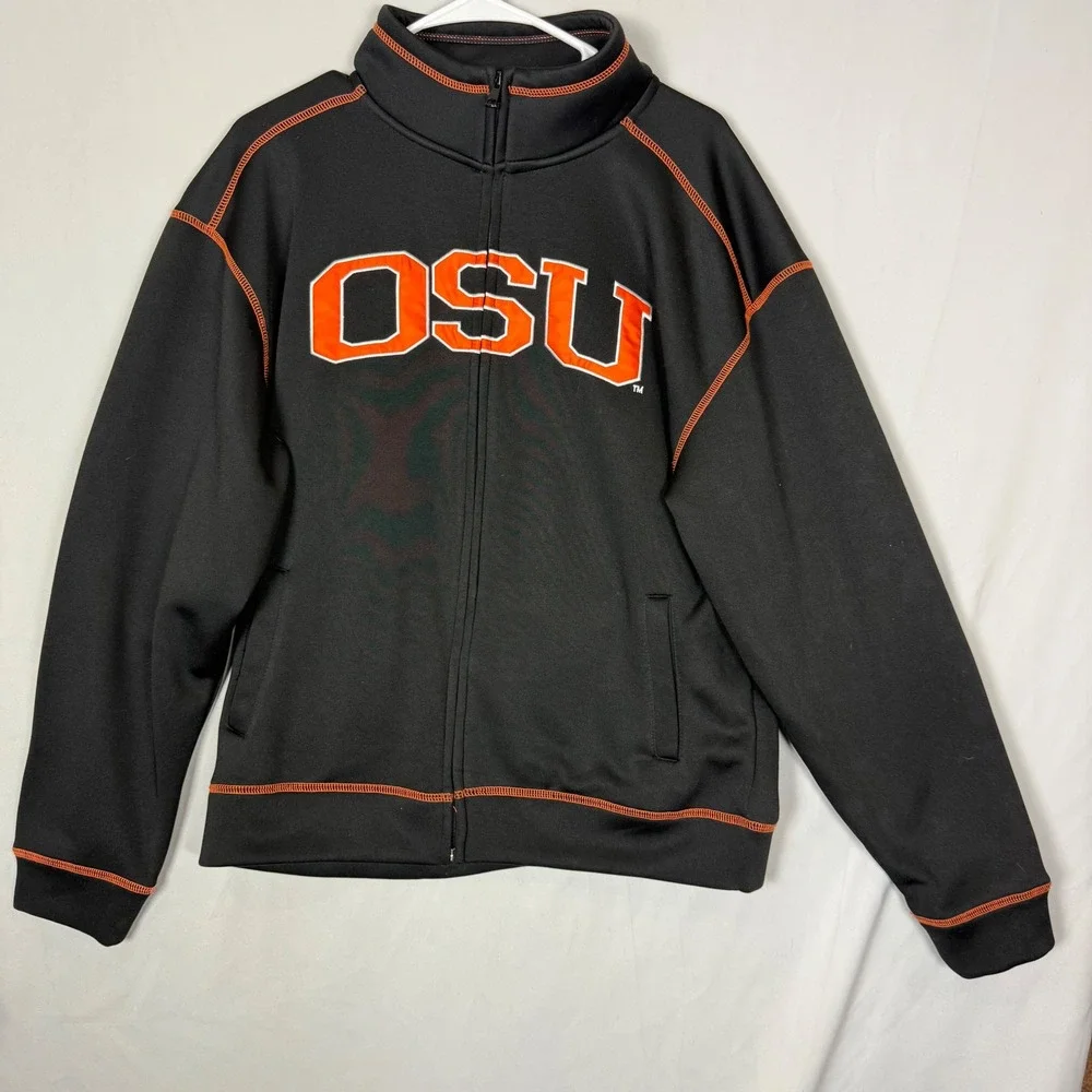 OSU Beavers‎ Men's Full Zip Track Jacket Black Orange Athletic Sz M